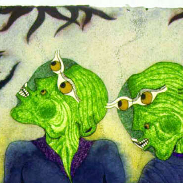 PIN19790007- Figuras Lunares - Aguarela e tinta da china sobre papel - 35x50 cm