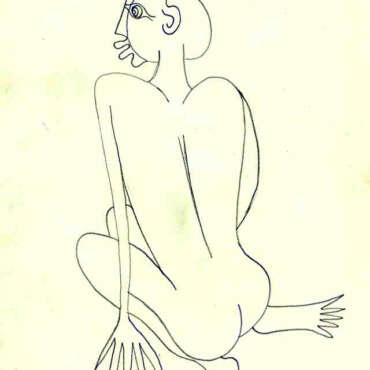 DES19790019 - Figura sentada - Tinta da China s/papel - 54x38 cm