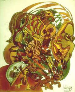 PIN19790034 - Grupo - Aguarela s/papel / 33x40,5 cm 