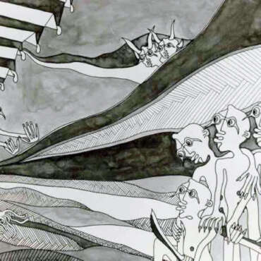 PIN19790055 - Ataque - Tinta da China/Aguarela s/papel - 45x35 cm
