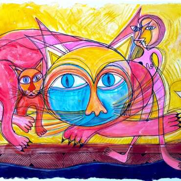 PIN20200002 – Gato – Pintura – Aguarela e tinta da china s/ papel - 50x35 cm