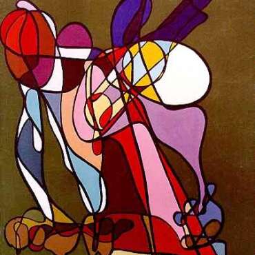 DES19750904 - Duas figuras - Óleo s/madeira - 90x100 cm