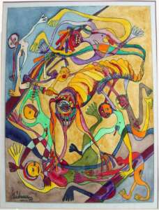 PIN19770005 - Inimigo III - China/Aguarela s/papel - 33x40,5 cm