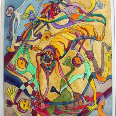 PIN19770005 - Inimigo III - China/Aguarela s/papel - 33x40,5 cm
