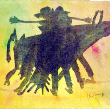 PIN1980022 - Pega - Aguarela sobre papel - 30x30 cm