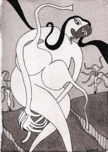 DES19810038 - Mulher - Tinta da china s/papel