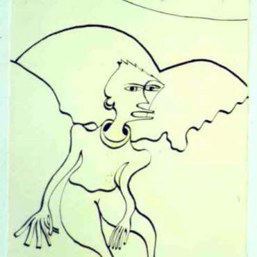 DES19820016 - Figura com Asas - Tinta da China s/papel - 25x35 cm