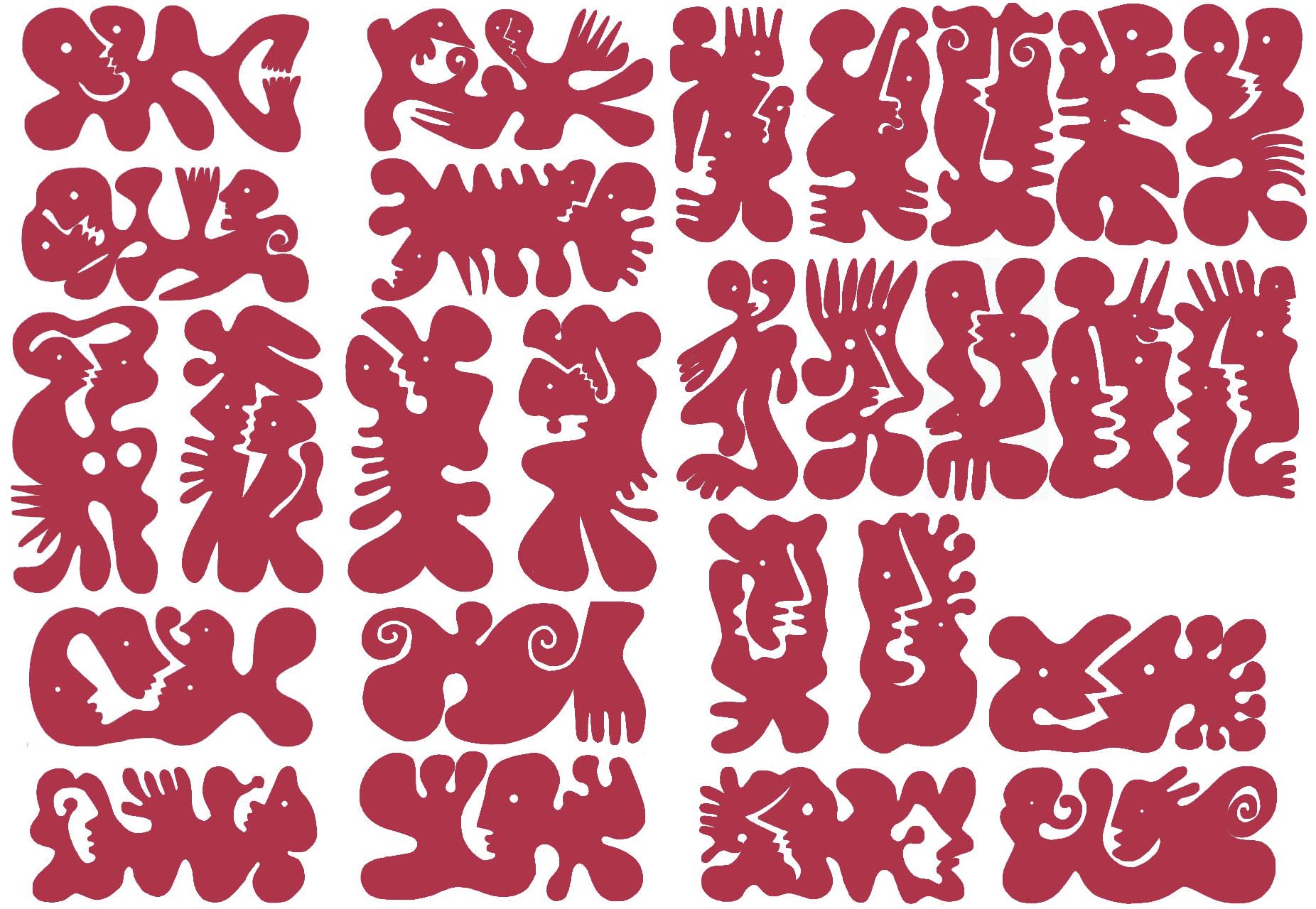 9 - Amebas Vermelho Escuro