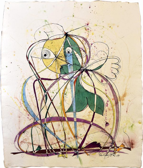 PIN19891000 - Casal - Aguarela e Tinta da China sobre papel Meirat - 75x95 cm