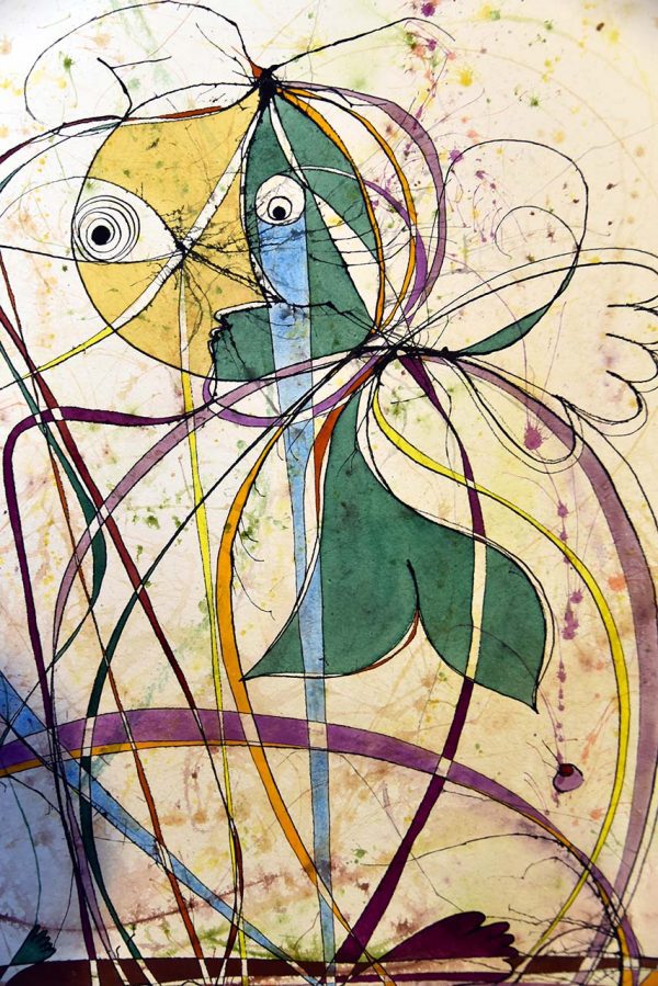 PIN19891000 - Casal - Aguarela e Tinta da China sobre papel Meirat - 75x95 cm
