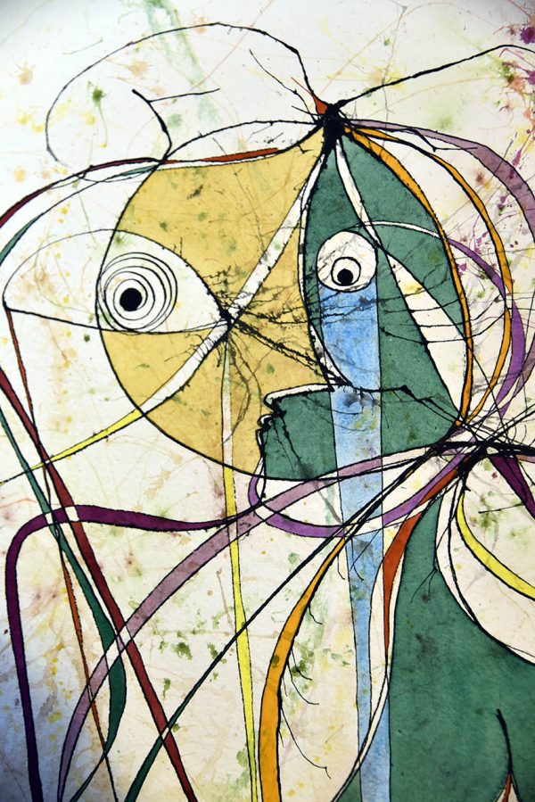 PIN19891000 - Casal - Aguarela e Tinta da China sobre papel Meirat - 75x95 cm