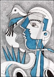 DES20090003 - Aguarela e Tinta da China s/ Papel Meirat -14,5x20,8 cm