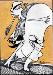 DES20090012 - Aguarela e Tinta da China s/ Papel Meirat -14,5x20,8 cm