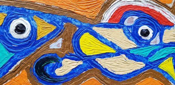 PIN20170003 - Amantes - Acrílico sobre papel manual - 47x17 cm