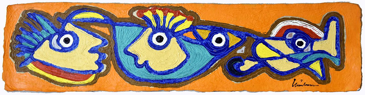 PIN20170003 - Amantes - Acrílico sobre papel manual - 47x17 cm