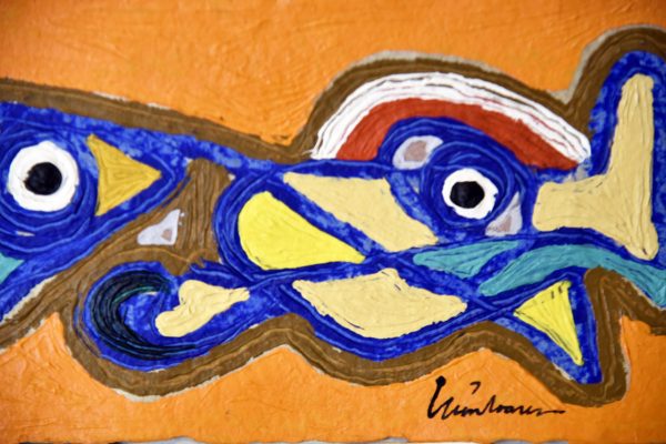 PIN20170003 - Amantes - Acrílico sobre papel manual - 47x17 cm