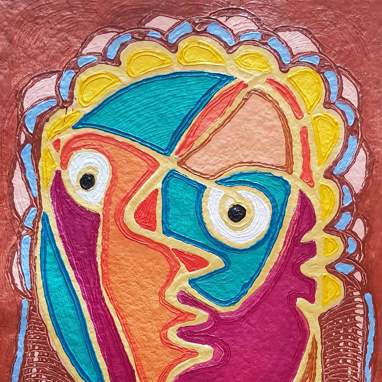 PIN20180001 - Máscara - Acrílico sobre papel manual - 36x51 cm