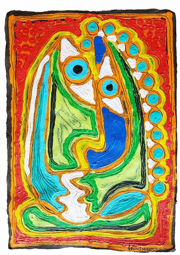PIN20180004 - Máscara - Acrílico sobre papel manual - 36x51 cm