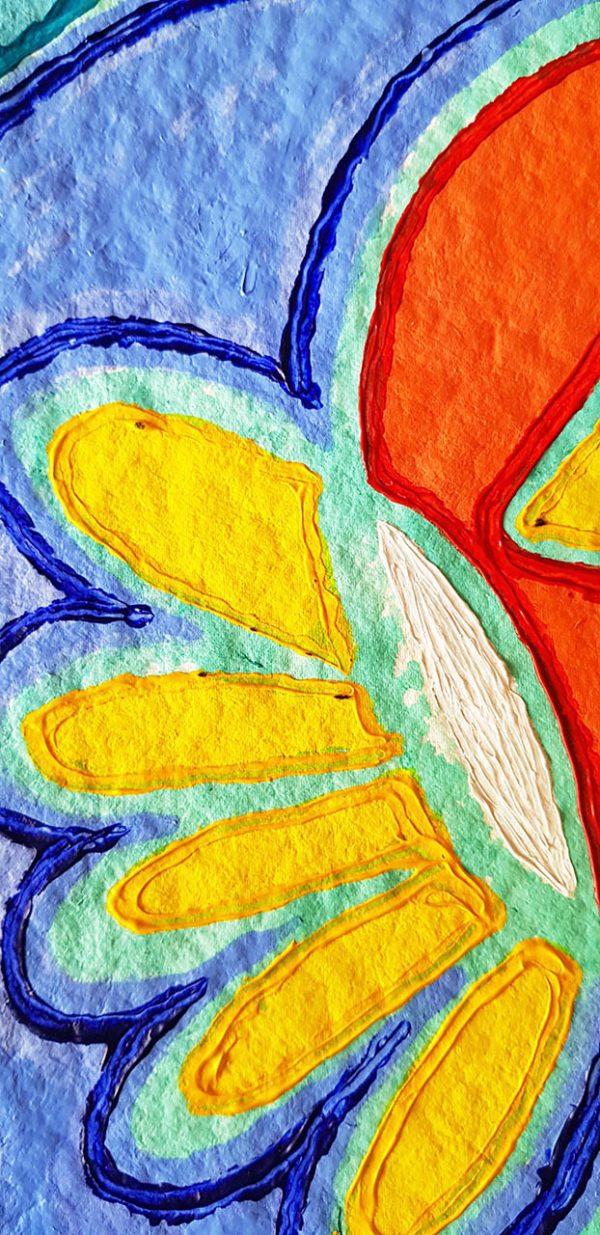 PIN20180005 - Mão Amarela - Acrílico sobre papel manual - 36x51 cm