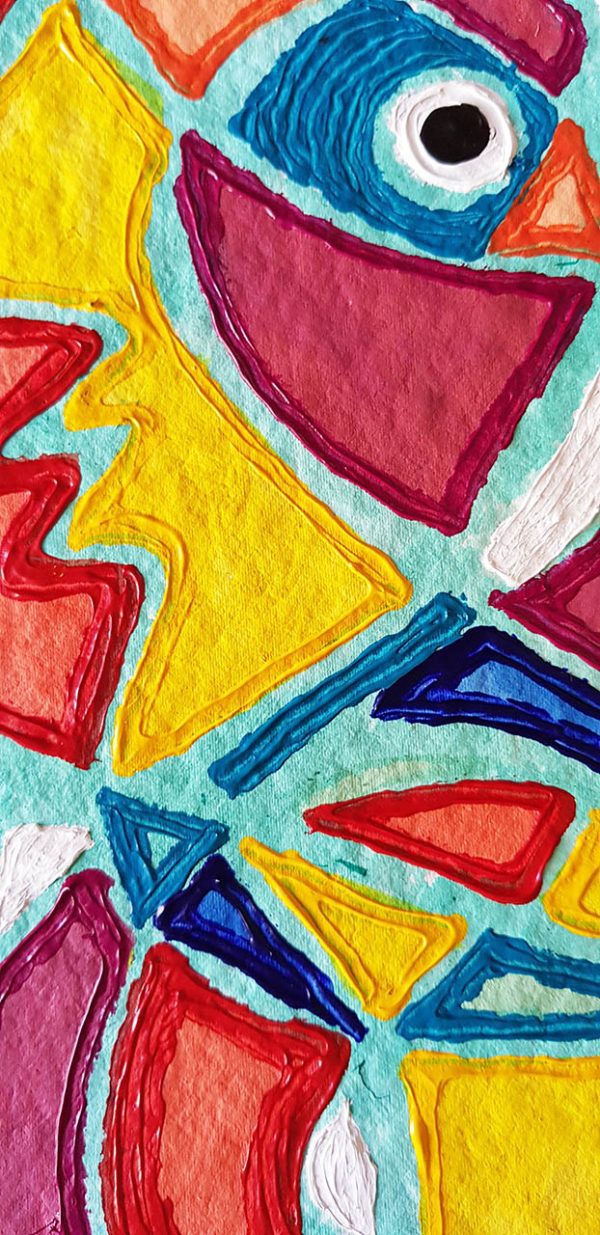 PIN20180005 - Mão Amarela - Acrílico sobre papel manual - 36x51 cm