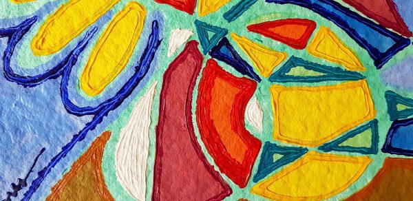 PIN20180005 - Mão Amarela - Acrílico sobre papel manual - 36x51 cm