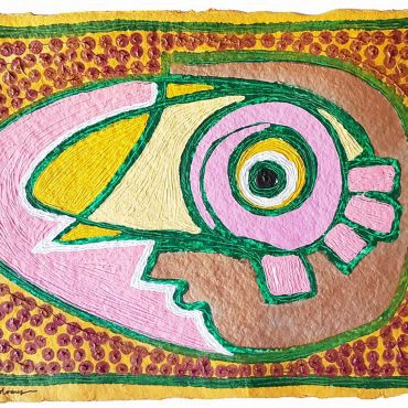 PIN20180006 - Máscara - Acrílico sobre papel manual - 51x36 cm