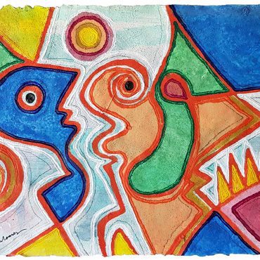 PIN20180008 - Diálogo - Acrílico sobre papel manual - 51x36 cm