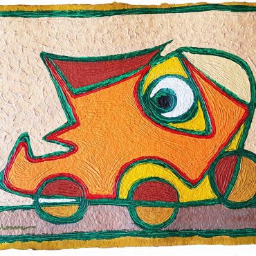 PIN20180009 - Carro - Acrílico sobre papel manual - 51x36 cm