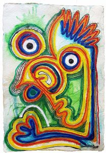 PIN20180010 - Máscara - Acrílico sobre papel manual - 36x51 cm