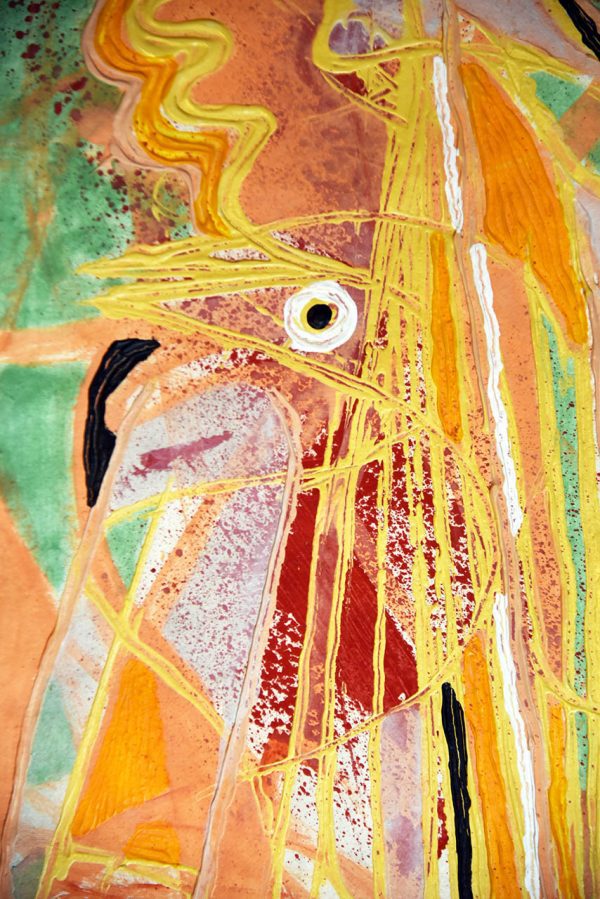 PIN20180011 - Diálogo com Peixes - Acrílico sobre papel manual - 17x47 cm