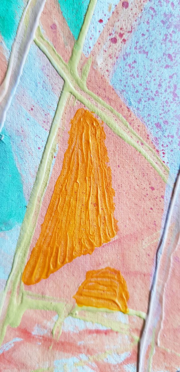 PIN20180011 - Diálogo com Peixes - Acrílico sobre papel manual - 17x47 cm