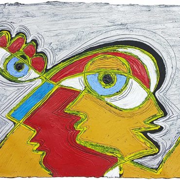 PIN20180012 - Casal - Acrílico sobre papel manual - 51x36 cm