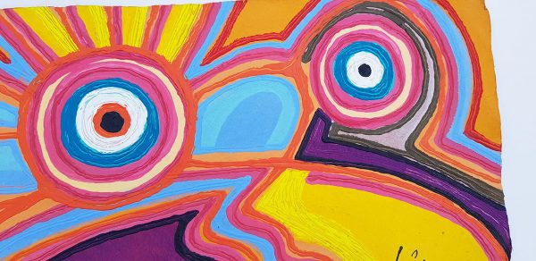 PIN20180014 - Amantes - Acrílico sobre papel manual - 72x23 cm