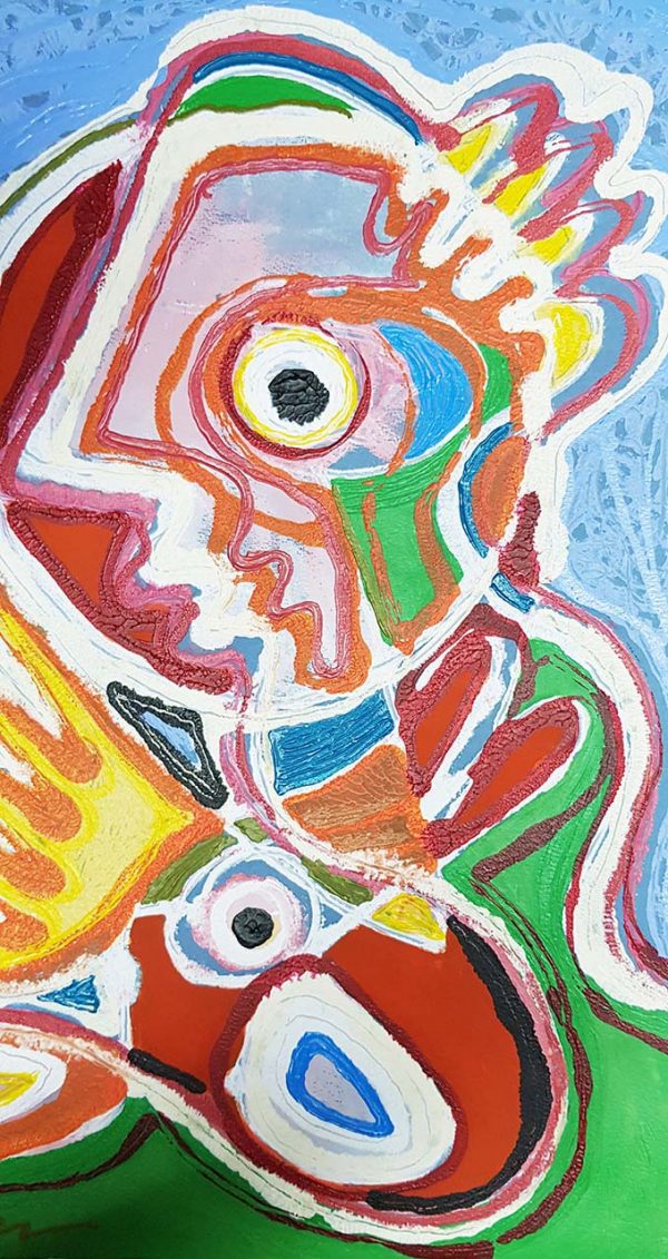 PIN20180016 - Homem - Acrílico sobre papel manual - 35x50 cm