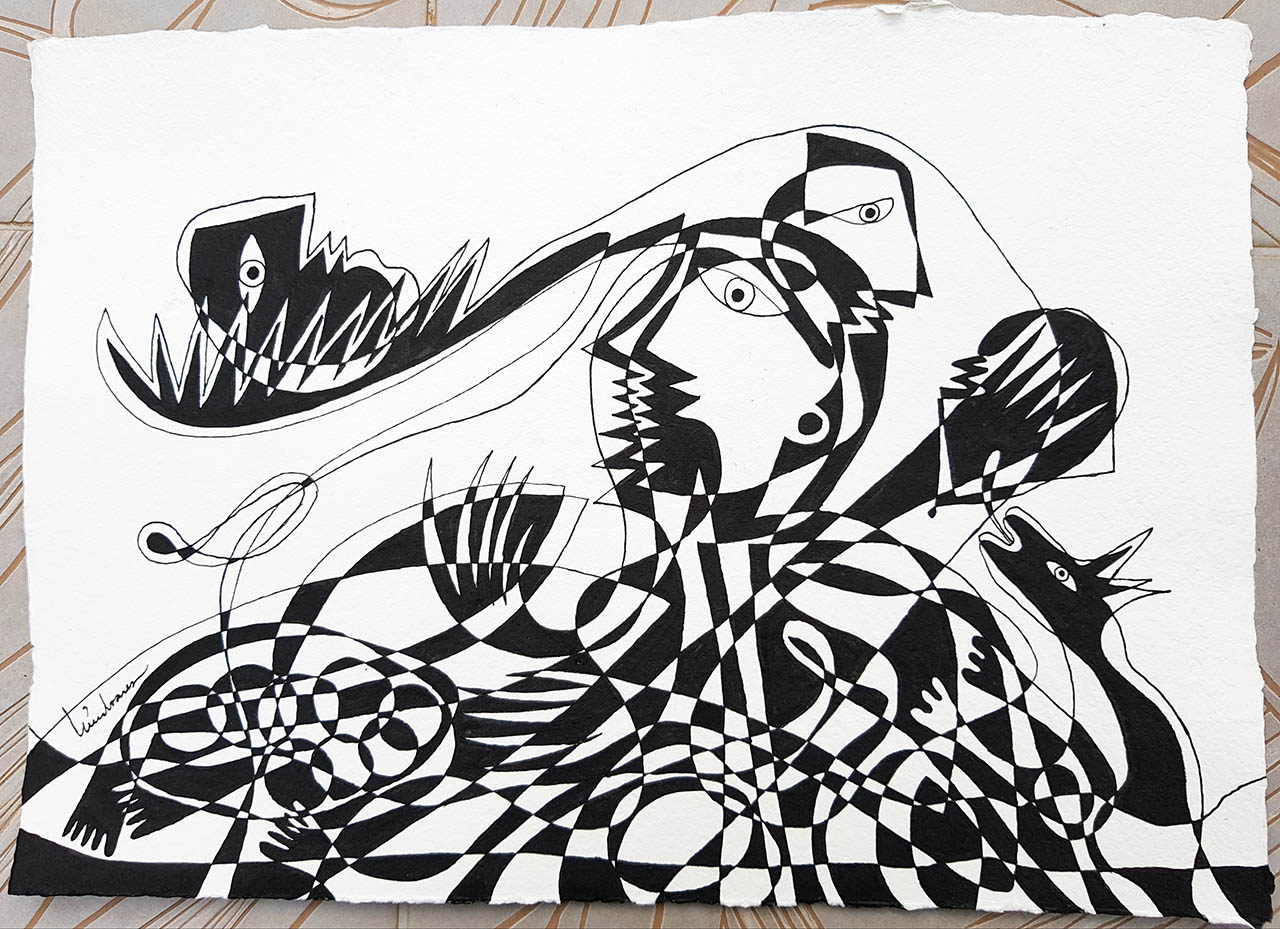 DES20200062 - Figura com Espíritos - 45x32 cm
