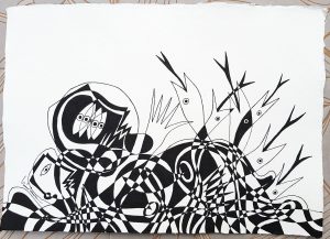 DES20200063 - Figura com Peixes - 45x32 cm