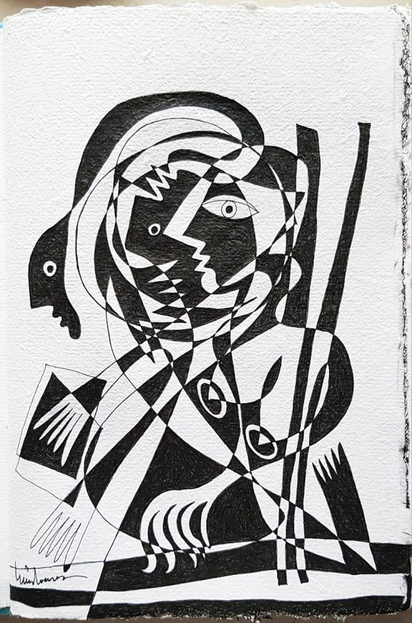 DES20200064 - Mulher com Espíritos - 20x30 cm